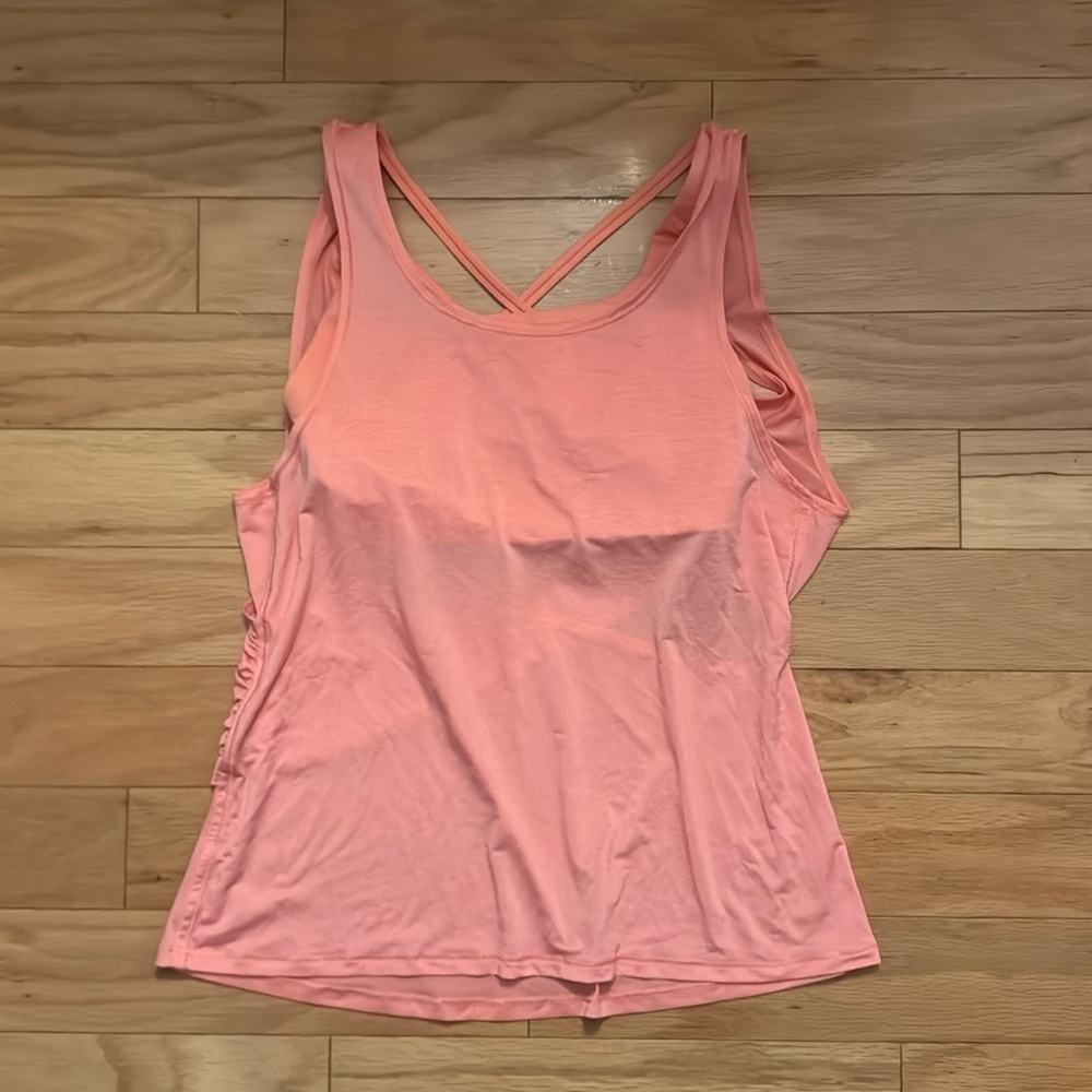 Lululemon |  tank top built in bra strappy back | peachy color | size 2